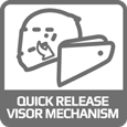 Quick release visor mechanism