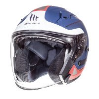 MT Avenue Open Face Motorcycle Helmet - Crossroad Matt Blue / White / Red