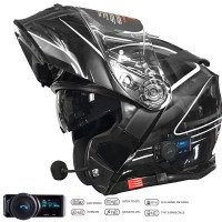 VCAN V271 Blinc Bluetooth Flip Front Motorcycle Helmet - Lightning Black