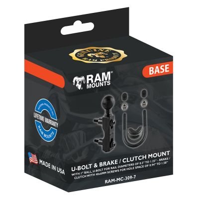 RAM Mount Base - Brake / Clutch Clamp U Bolt Handlebar - Packaging