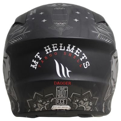 MT Targo Dagger Full Face Helmet - Matt Black Grey 