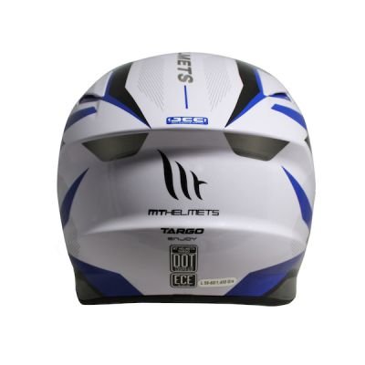 MT Targo Enjoy Full Face Helmet - Pearl White Black Blue 