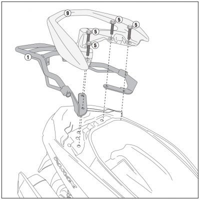 Givi SR2123 Monolock Motorcycle Rear Rack - Yamaha NMAX 125 (15-16)